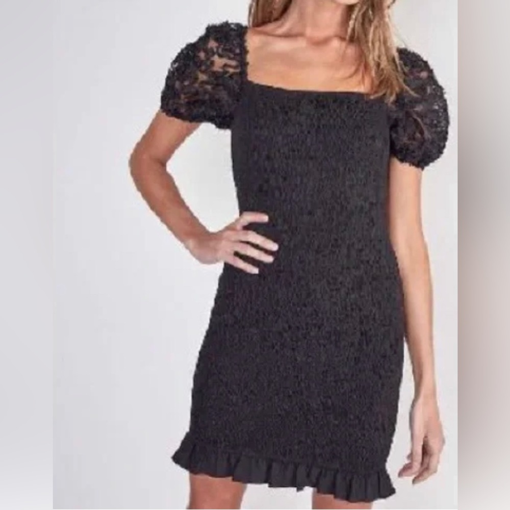 Smocked Floral Sleeve Mini Dress